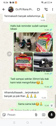 Testimonial Papan Bunga pondok kelapa