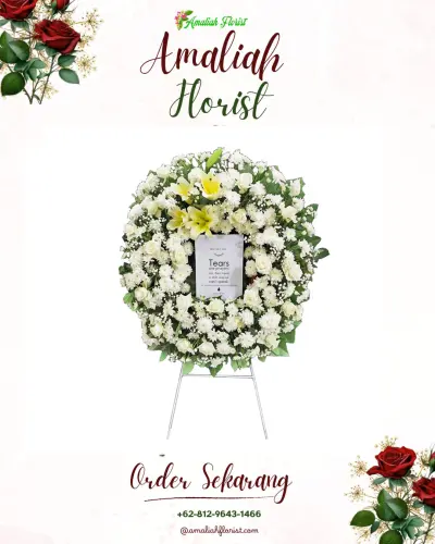 Krans Bunga Duka Cita pondok kelapa